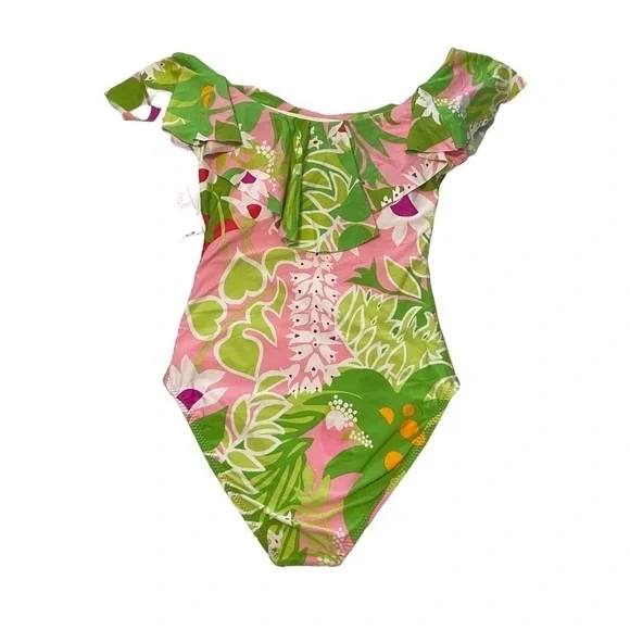 Trina Turk La Palma Off the Shoulder One Piece NWT - Picture 2 of 9